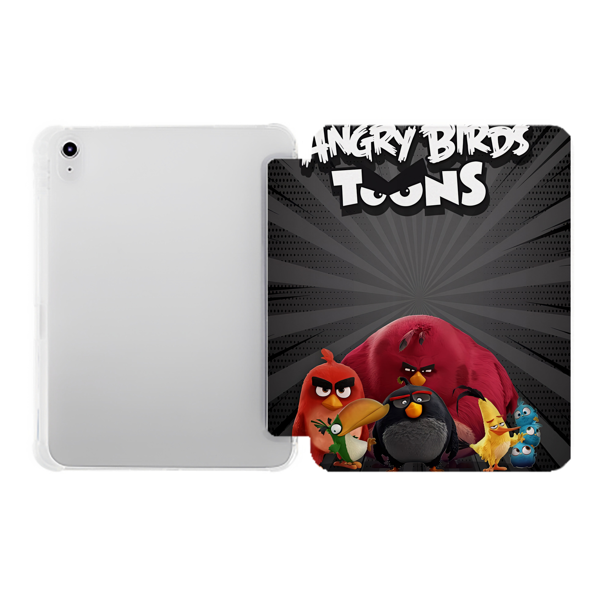 （画像用） Angry Birds アングリーバード IPad ケース ペン収納付き 三つ折りスタンド PUレザー×シリコン 対応機種9.5/10.5/10.9インチ
